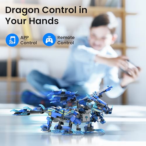 Image of Sillbird Dragon Building Kit with Remote Control STEM Gift for Boys 8-12