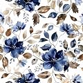 Wookmmy Blue Floral Peel and Stick Wallpaper Modern Contact Paper Waterproof Botanical Flower Removable Self Adhesive Wallpaper for Bathroom Bedroom Living Room 17.7"x70.7"