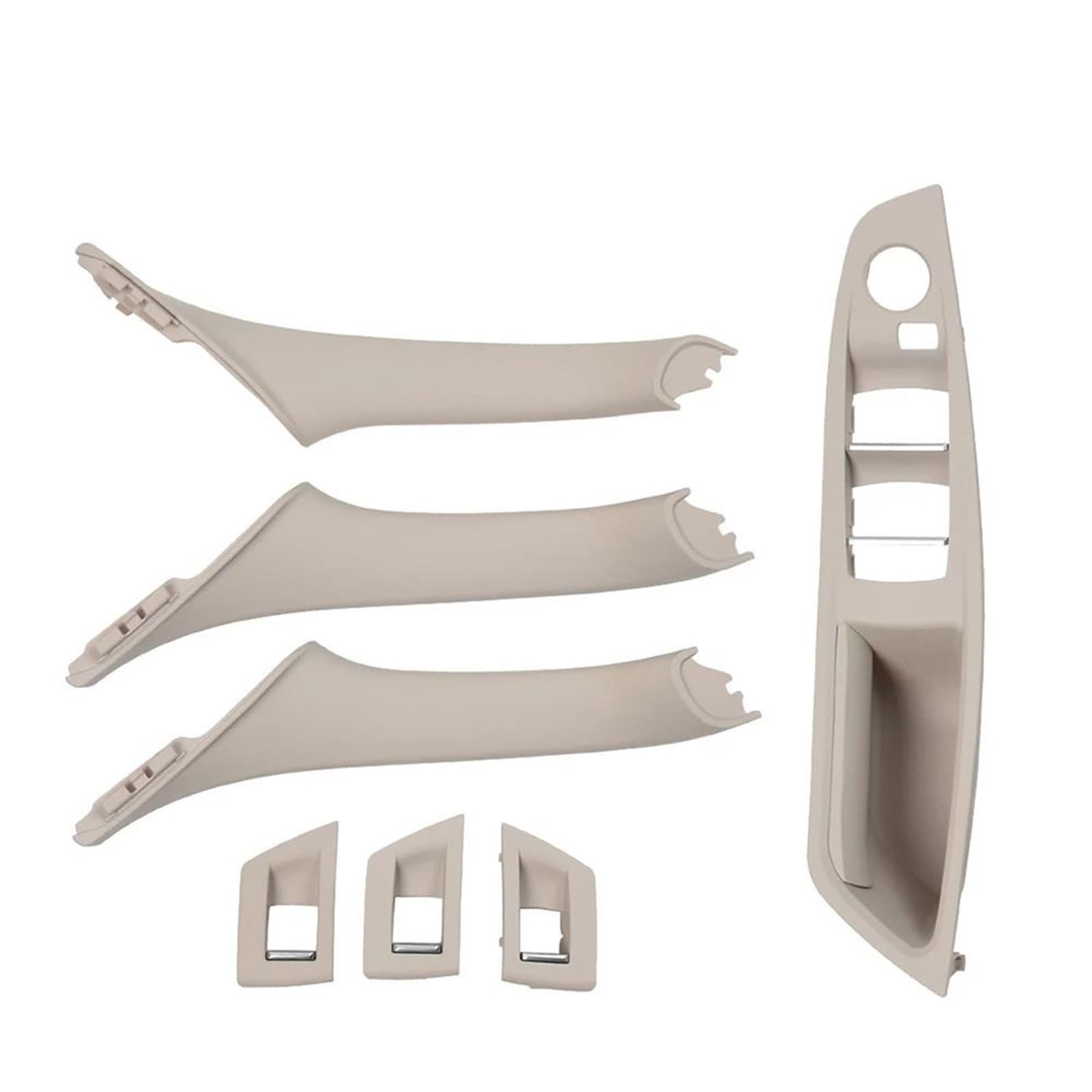 LVXVMOZEOK Interior Door Handle Armrest for F10 for F11 for F18 for 520 for 523 for 525 for 528 for 530 RHD Right Hand Interior Door Panel Pull Handle 7PCS Set(Model B Oyster)