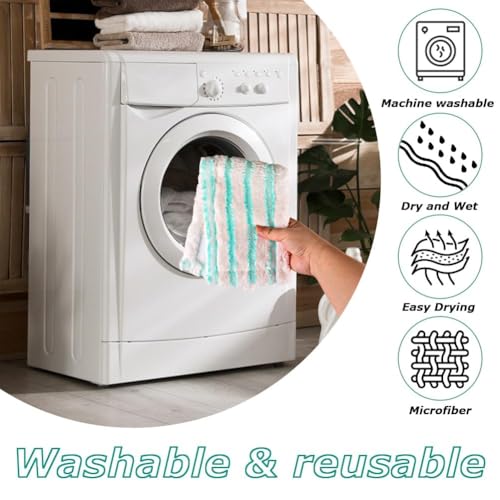 CLTPY 4 Pack Ersatz-Wischbezüge für Leifheit Profi XL Micro Duo / Profi XL Cotton Plus, Mikrofaser Wischbezüge für Alle Böden, Effiziente Saugfähiger Flecken Schnell Entfernen
