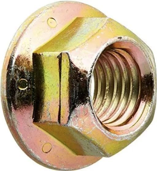 7/16"-14 (25 Pack) Grade 8 Prevailing Torque Hex Flange Lock Nut, Coarse Thread, Yellow Zinc by Makers Bolt