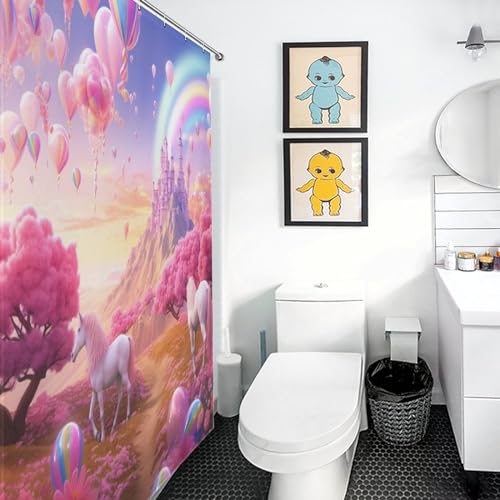 Rideau de douche château imperméable pour baignoire 122x183cm