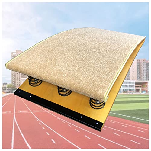 OZBME Trampolín de Salto de Longitud para Campo de Atletismo Escolar, Tablero elástico de Madera Resistente para Salto de Longitud, Equipo de Gimnasia (9 resortes, 60 x 120 cm/23,6 Pulgadas)