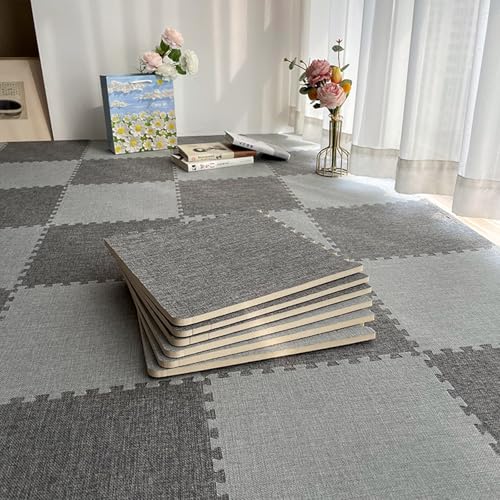 High-Density Foam Floor Pads Soundproof Interlocking Floor Tiles Non-Slip Floor Protection Mats 0.6/1cm Thickness for Home Gym Playroom Garage