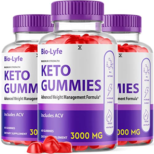 (3 Pack) Biolyfe Keto Gummies ACV Bio Lyfe Bio Life Biolife (180 Gummies)