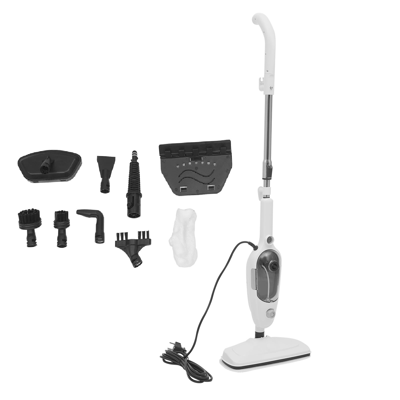 Steamclean 10 w 1 myjka parowa, wielofunkcyjna, ręczna myjka parowa, 1300 W, urządzenie ręczne i mop parowy, dysza i poszewka z mikrofibry, zbiornik na wodę 300 ml, przewód zasilający 4,5 m