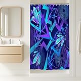 Kristall-Duschvorhang, modern, abstraktes Dreieck, geometrisch, Sommerblau, Polyester, wasserdicht, Badewannentuch, Dekoration, für Badezimmer, Gästezimmer, 91,4 x 183,9 cm
