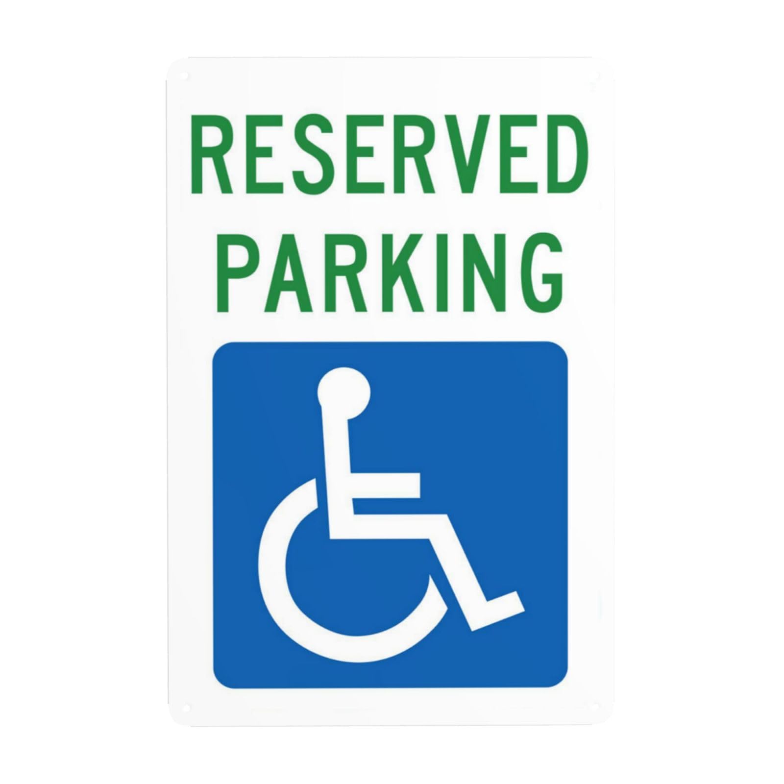 SMAZDFXX Handicap Parking Sign, Reserved Parking Metal Warning Signs, Cautions Security Tin Sign, Safety Signs for Street Business Wall Decor 12"x16"