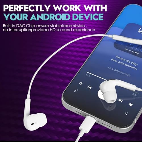 Image of Type-C Wired Earphones Compatible with iPhone 15, 16, 17, 17 Pro, iPad & All USB-C Devices | Hi-Fi Stereo Sound, Deep Bass, Built-in Mic, Volume Control, Noise Isolation, Comfortable C Device ip61