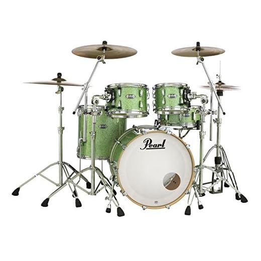 Pearl Masters Maple Complete MCT924XEDP/C348 4 Piece Drum Shell Pack, Absinthe Sparkle