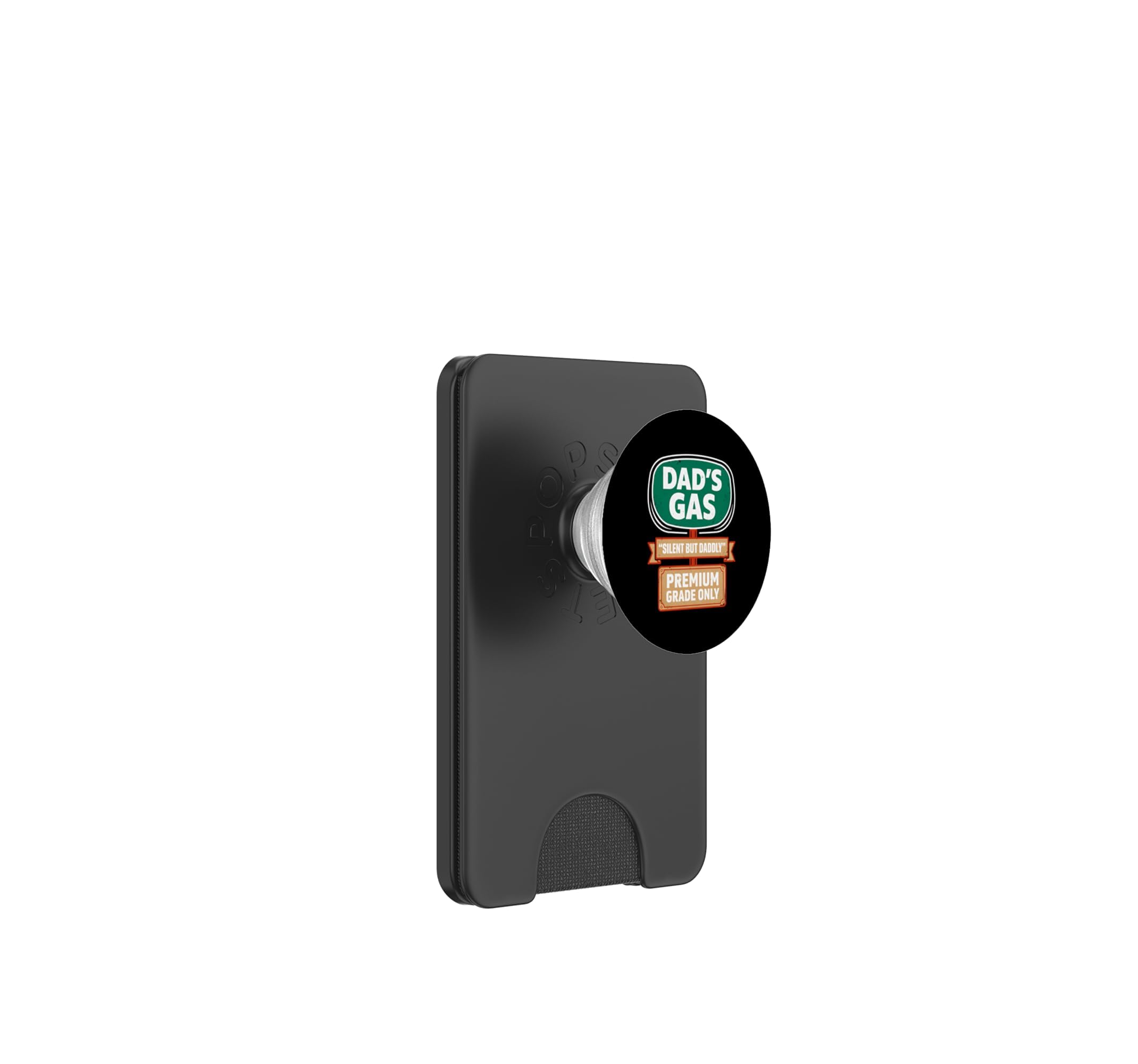 PopSockets PopWallet para MagSafe con diseño Dad Gas Silently de silicona negra 7