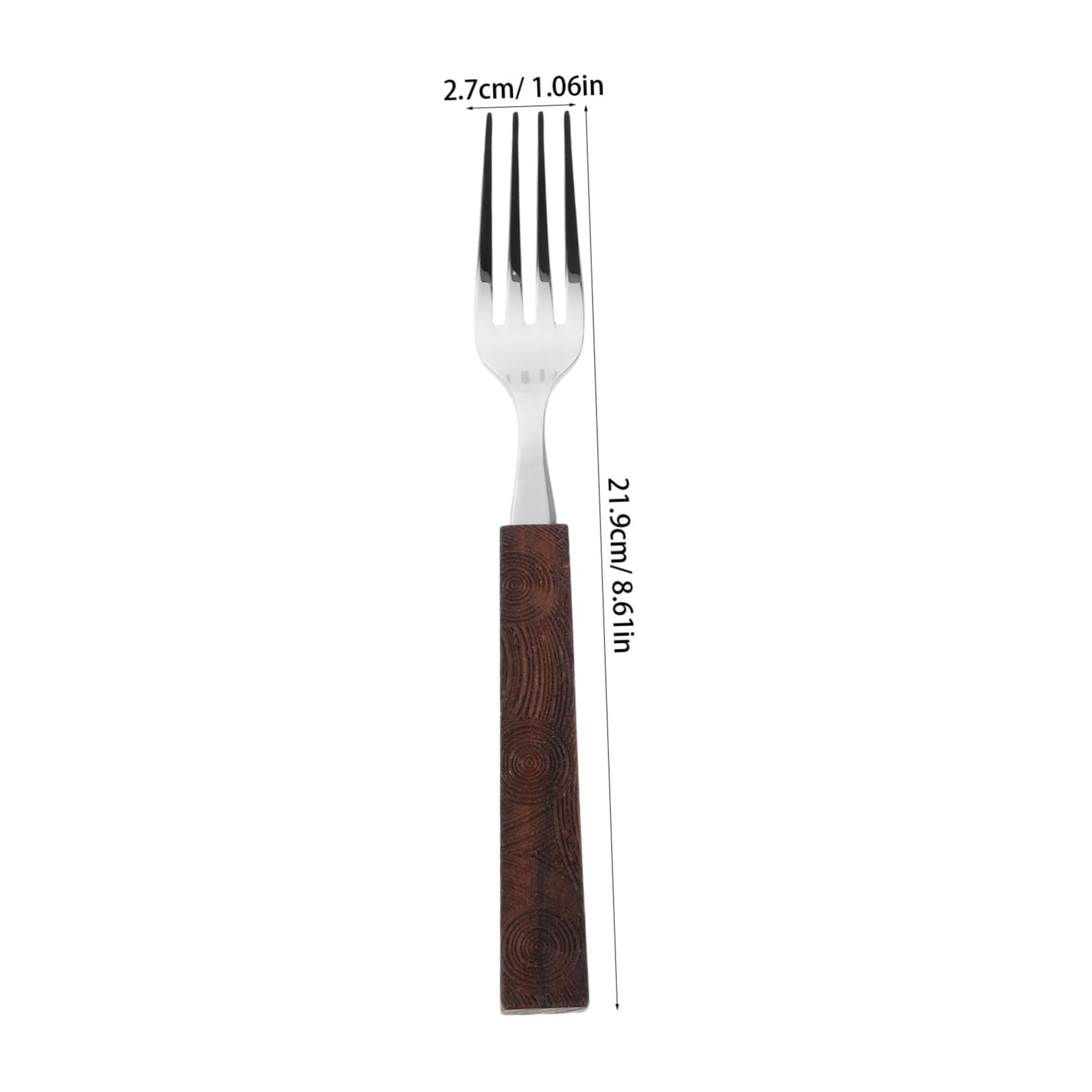 KICHOUSE Metal Forks Stainless Steel Walnut Wood Handle Unique Carving Health-conscious for Western