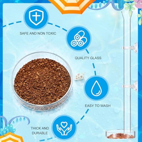 Image of CHENGU 3 Pieces Shrimp Feeding Tube and Dish Set, 14 Inch Glass Shrimp Feeder Tube and 2 Aquarium Dish Bowl Fish Tank Feeding Supplies for Fish Tank Aquarium