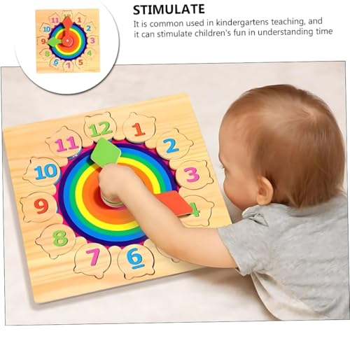 Image of PLUSPOINT Wooden Clock Learning Puzzle for Kids Teaching Time Learning Clock Early Learning Educational Toy Gift for 3 Year Old Toddler Baby Kids Montessori Toys for Toddlers (Puzzle Clock)