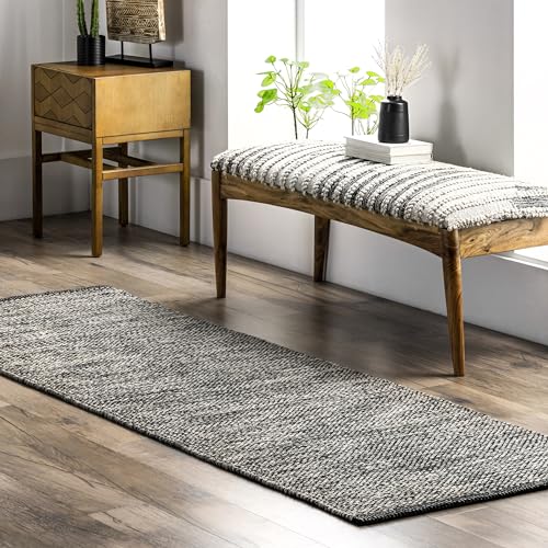 Alfombra nuLOOM de algodón 2'6" x 6', gris miniatura 1