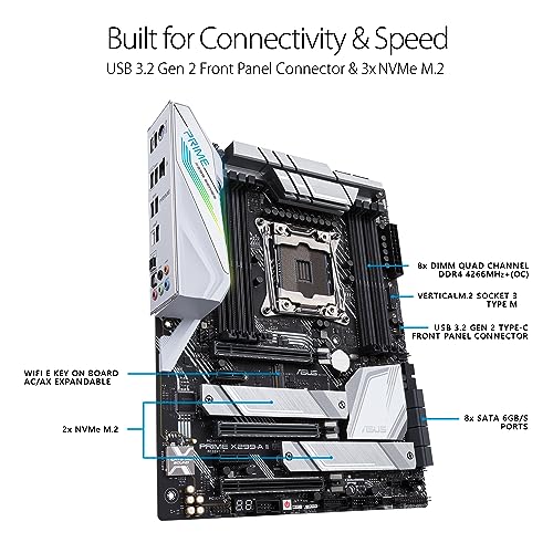 PRIME X299-A II Scheda Madre Intel ATX LGA 2066 per Processori Intel Core X-Series, con Overclocking AI, DDR4 4266 MHz, Triple M.2, USB 3.2 Gen 2 Type-C, Aura Sync RGB - Scheda madre - Immagine 2