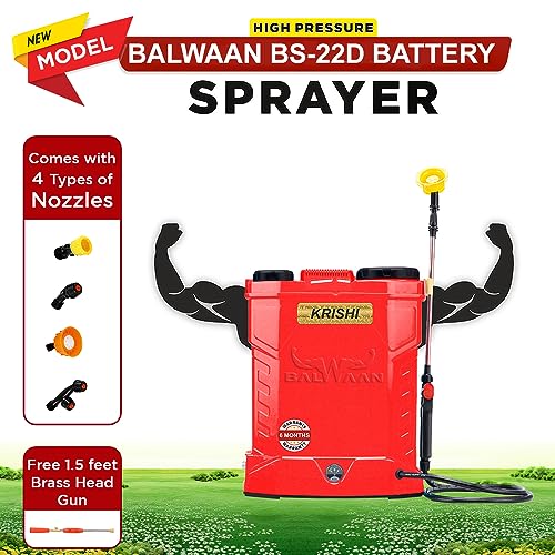 Balwaan Krishi BS-22D Battery Sprayer 12 Volts x 12 Ampere Double Motor | High Pressure up to 20 feet Spray | Knapsack Sprayer | 20 Litre Tank Capacity - Image 4
