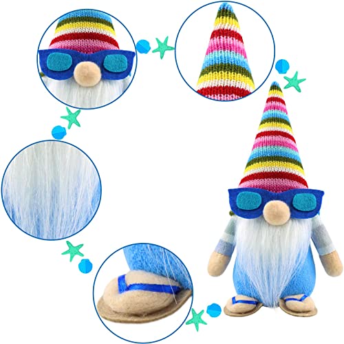 Godeufe 2-Piece Set Beach Gonk Gnome Plush Spring Decoration Scandinavian Tomte Handmade for Party Farmhouse Home Table Kitchen Shelf Display Tiered Tray Decorations - Image 3