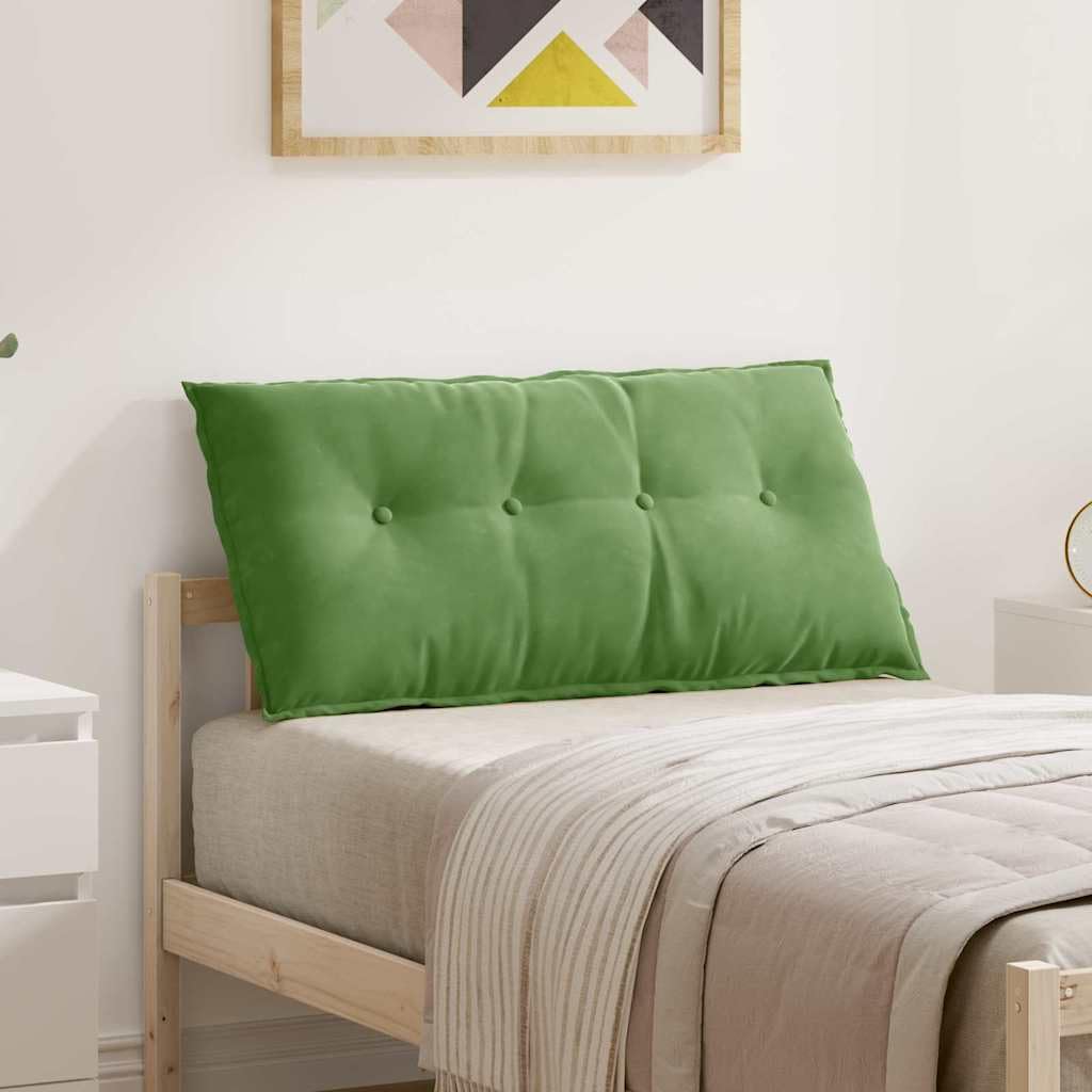 Cojín de respaldo verde claro 100 x 50 cm de pana con relleno de poliéster, funda extraíble, cojín ergonómico de lectura para sofá, cama, oficina, relax y apoyo postural