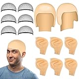 immagine prodotto Crowye Confezione da 12 cappucci per capelli in lattice per Halloween, per trucco e feste in maschera, per adulti, uomini e donne (color carne)
