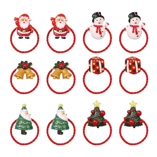 Accesorios de Navidad para el cabello, lazos para el pelo de Papá Noel, ganchos elásticos para coletas, accesorios a granel para mujeres, amigas, niñas, hijas, niños, amantes de las vacaciones