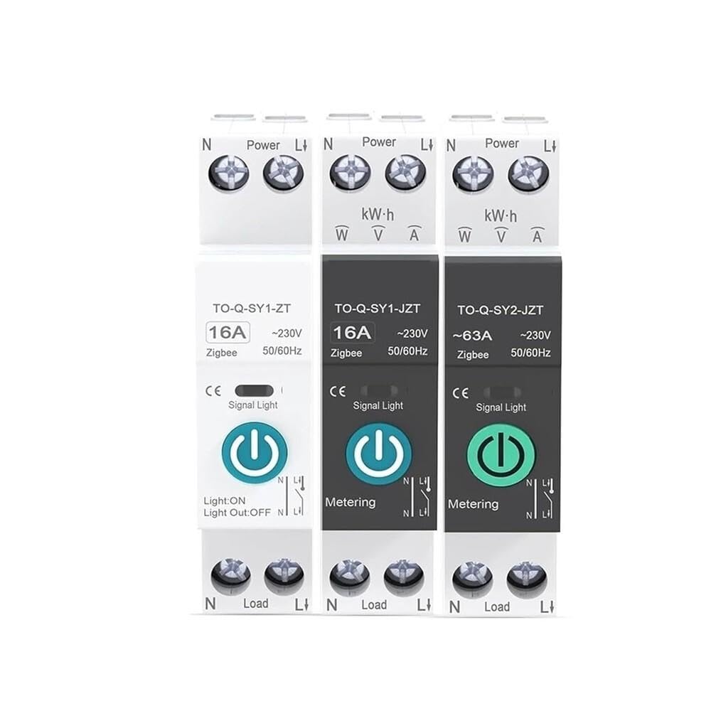 Interruttore Automatico Intelligente Con Misurazione Su Guida DIN 1P 63A Componenti elettrici(SY2 VA protect,Wireless)