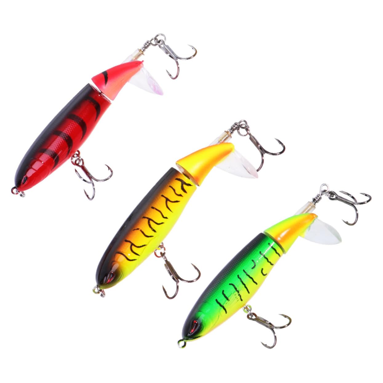 3 Set di Esche Bioniche Realistiche con Occhi 3D Esche da Nuoto in Plastica Eccellenti per Vari Tipi di Pesca Rosse 3 Pezzi*3