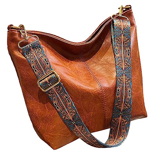 Anopo PU Lether Bolsos de Hombro para Mujer con Ajustable Guitarra Correa Vintage Bolso Tote Hobo Monedero Vegano Bolso a Mao Marrón Anopo PU Lether Bolsos de Hombro para Mujer con Ajustable Guitarra Correa Vintage Bolso Tote Hobo Monedero Vegano Bolso a Mao Marrón
