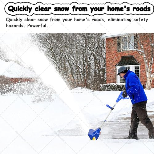 Pala de nieve inalámbrica con dos baterías recargables y poste telescópico ajustable 4