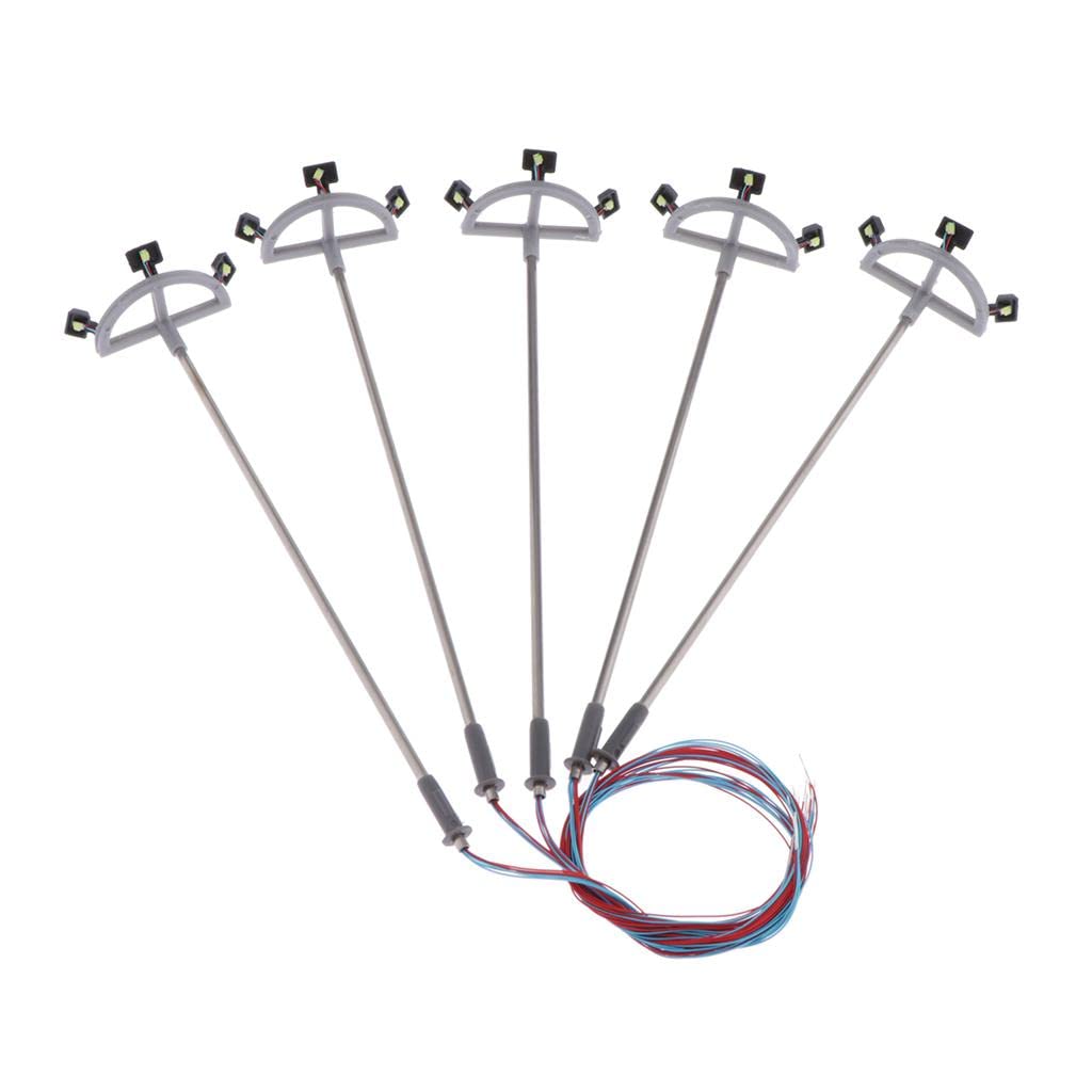 Lot 10 Mini Lampadaires LED 1:100 Échelle HO - Décor Train Railway Architecture