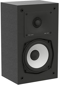 Polk Audio Monitor XT15 High-Resolution Compact Bookshelf Loudspeakers, Hi-Res Certified Performance, Dolby Atmos Certified & DTS:X Compatible, Black