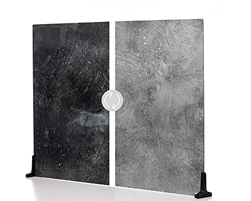 V-Flat World Duo Board Product Photography Backdrops - 2-Sided Background For Photography, Hyper-Realistic Item & Food Photography Background - Includes 2 Legs & Mat - 30" X 40", Grey Chalk/Dark Chalk #TOP2