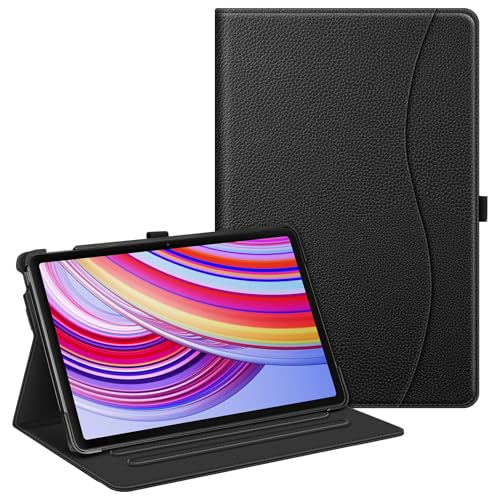 Fintie Funda para Xiaomi Redmi Pad Pro 12.1 Pulgadas 2024, Multiángulo Visión Funda Protectora con Ranuras para Documentos Función de Suspensión Automática/Despierto Negro