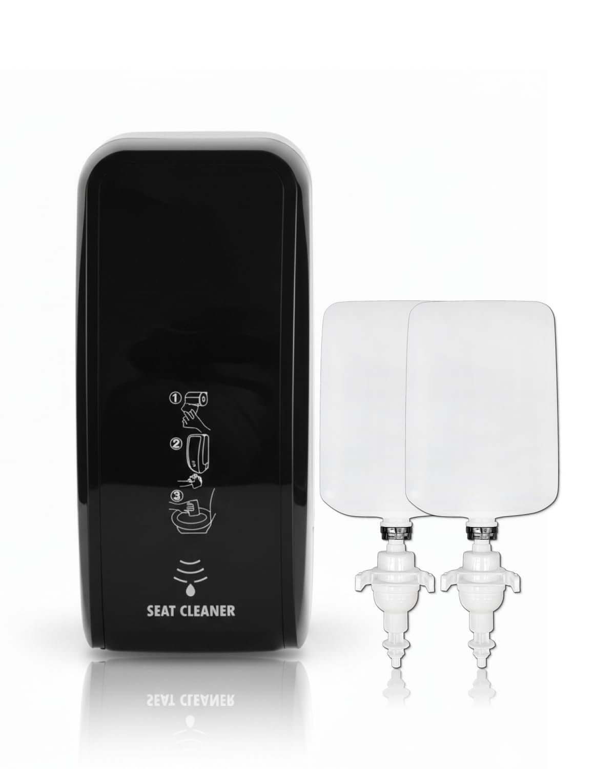 Dispensador para limpieza de asientos de inodoro Cosmos – Dispensador de limpieza con sensor de montaje en pared y limpiador de asiento de inodoro de 2 litros para aprox. 5.000