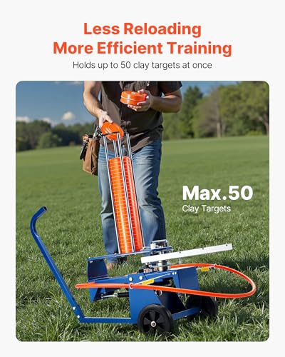 Image of VEVOR Clay Pigeon Thrower, Automatic Skeet and Trap Launcher with Adjustable Angle & Foot Pedal for Clays Throwing Shooting Sports