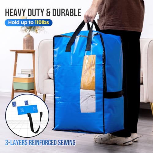 Image of TAILI 2 Pack Blue Moving Bags W /Adjustable Backpack Straps,Moving Supplies