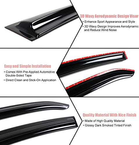 Cuztom Tuning Jdm Style Smoked Window Visor Rain/Sun Vent Shade For 2009-2014 Acura Tsx #TOP1