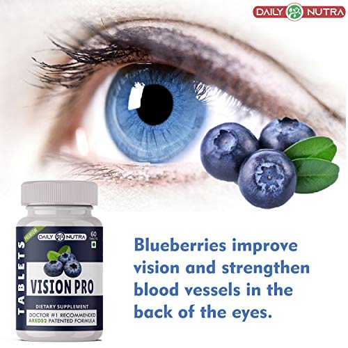 Image of DAILY NUTRA Vision Pro Complete Eye Care Solution With Doctors #1 Recommended AREDS 2 Patented Formula || Lutein, Zeaxanthin, Bilberry, Vitamin E, Copper And Zinc Supplement - 60 Veg Tablets