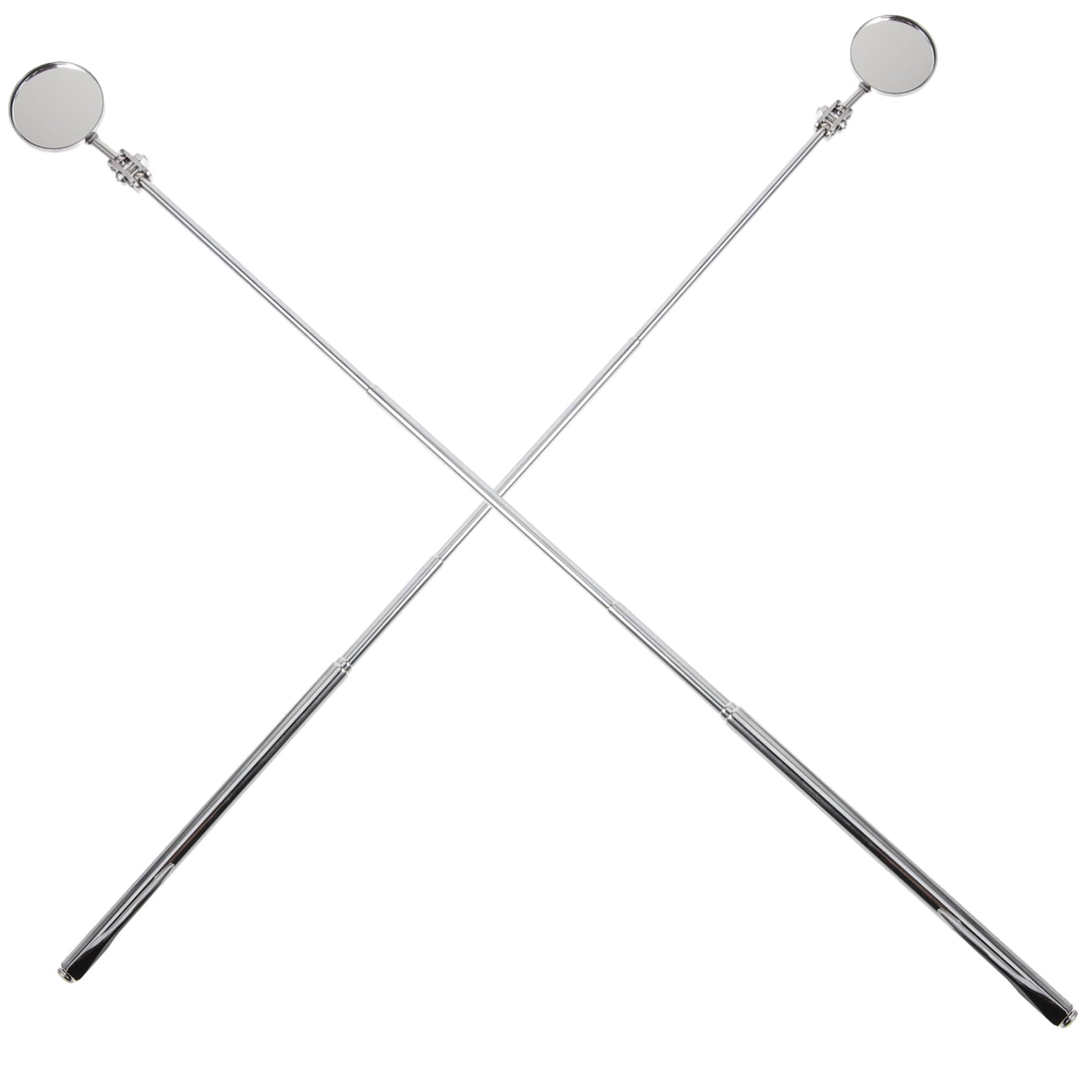 HOMOCONO 2pcs Detector Round and Square Mirror Circle Mirrors Round Mirror Handheld Mirrors Vehicle Inspection Tool Flexible Mirror Small Inspection Mirror Auto Car Stainless Steel Silver