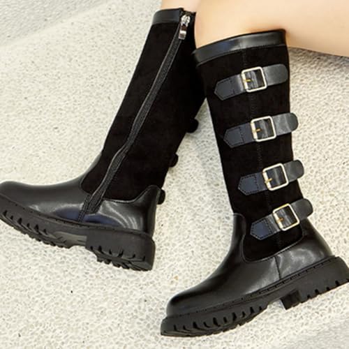 Girls Knee High Boots Fashion Flat Side Zipper Fall Boots Winter Snow Tall Riding Boot Dress Shoes For Toddler Little Kid Big Kid3