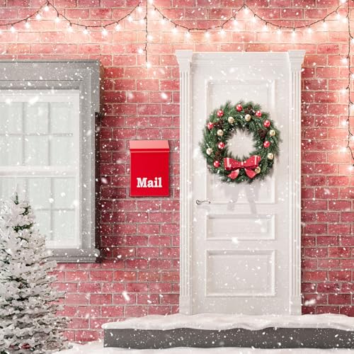 Image of MorningRo 10 x 7 x 3 Inch Small Red Wall Mount Mailbox with Lock Key for Outside Apartment Porch Rust Proof Security Key Drop Box for Letters Newspapers Cards