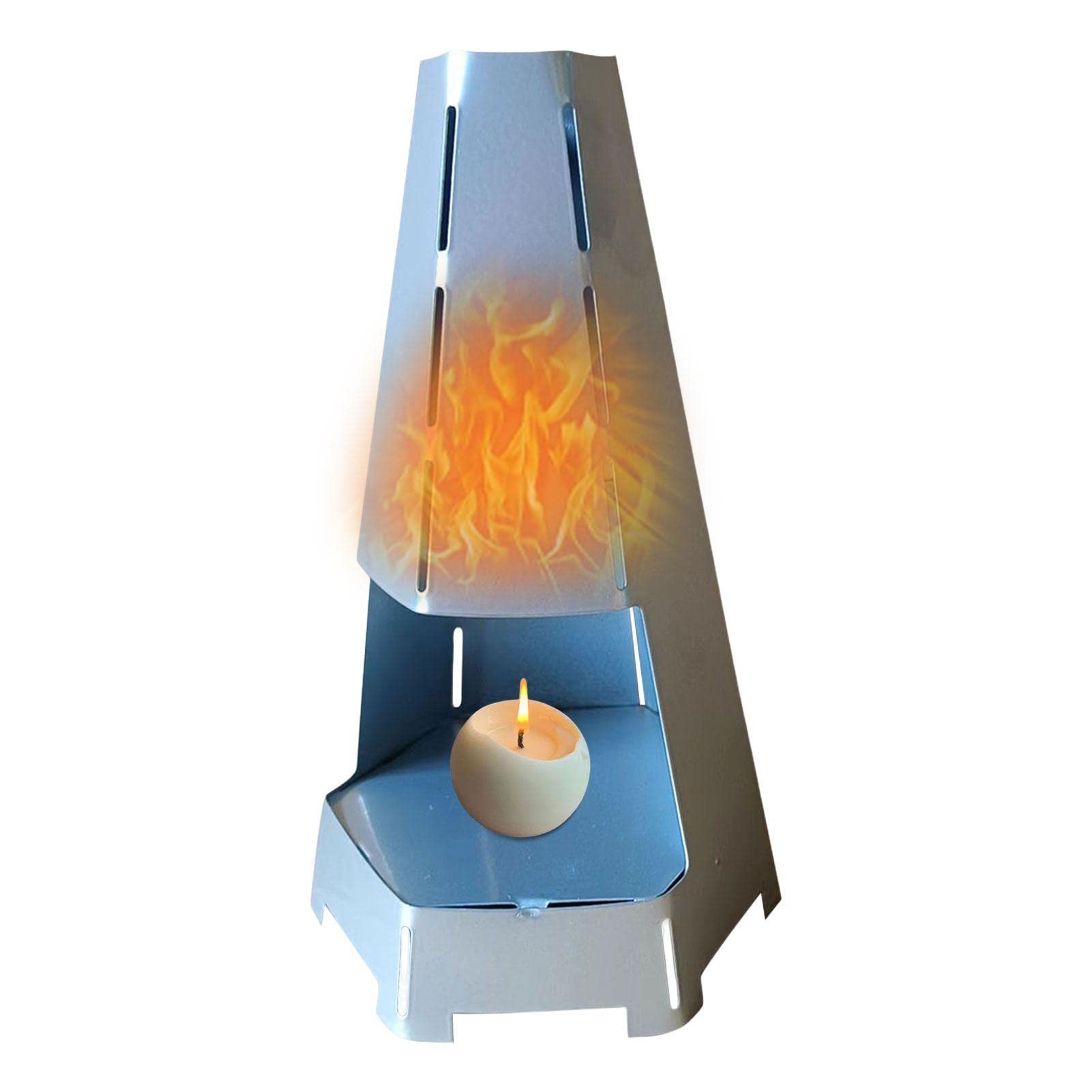 Pomurom Single Attribute Tea Light Candle Heater, Tea Light Oven Metal Radiator Heat Tea Light Stove, Multi-Functional Tea Light Oven For Home Camping
