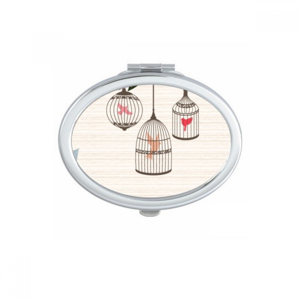 Miroir compact de maquillage ovale et petit miroir portable multicolore