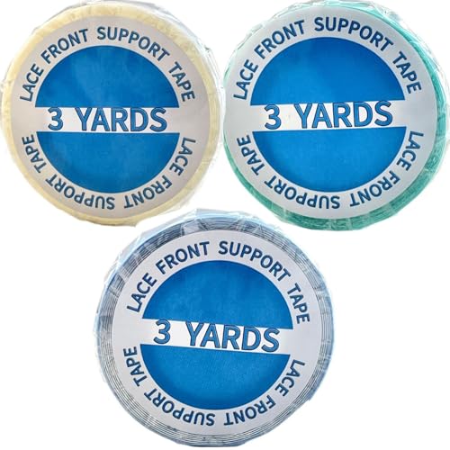 3 rollos de cinta adhesiva para extensiones de cabello, cinta adhesiva de doble cara para pelucas, resistente al agua y al sudor, de 0,8 cm x 3 yardas.