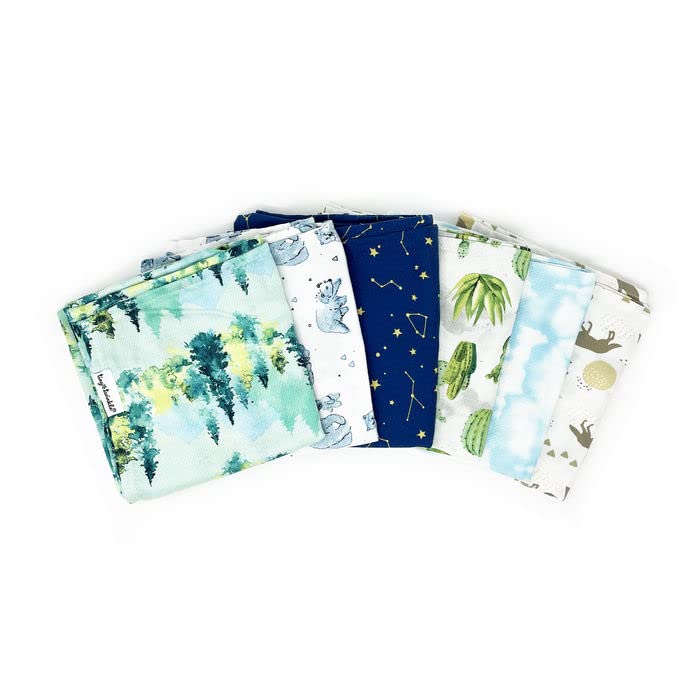 Tiny Twinkle Pack 6 cuadrados de suave kaffle 70 x 70 multiusos, Swaddle Nanna baño paseo - 100 g