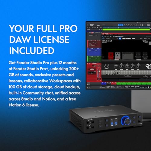 Image of Fender Quantum HD 2 | 20x24 USB-C Audio Interface for Music Production, MAX-HD Mic Preamps, Front Instrument Inputs, ADAT & S /PDIF I /O, Auto Gain, Re-Amp Outputs, Loopback, Headphone Amp, Mac & PC | 20 X 24 I and O, 32-Bit /192 Khz Converters, 2 Max-HD Mic Preamps, Fender Co-Developed Front Instrument Inputs, Auto Gain