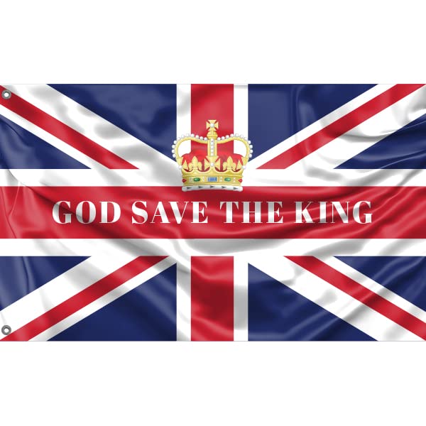 Amazon.com : God Save The King Flag | Unique Design Print | Made