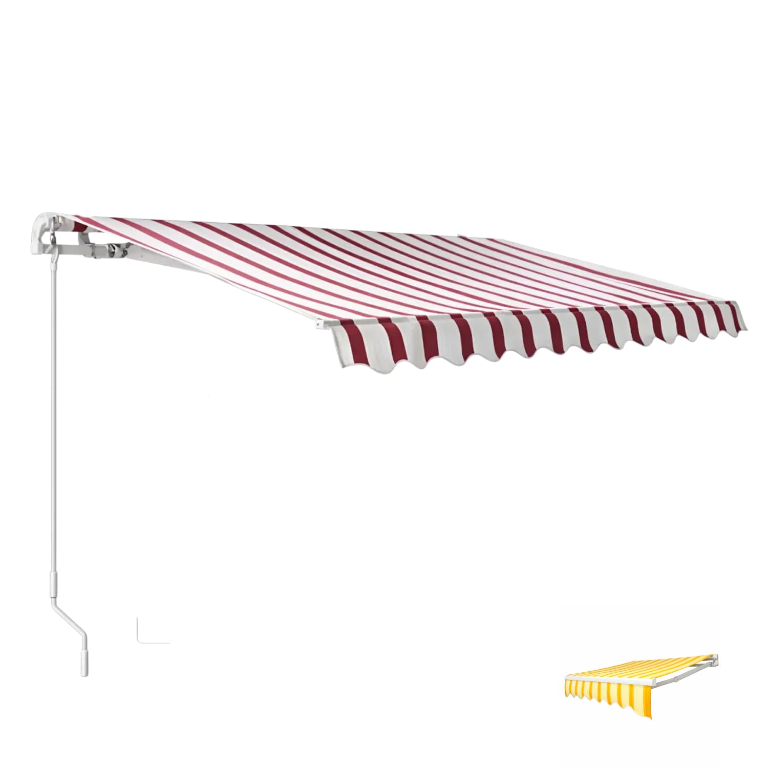 Paluplus Tenda da Sole a Avvolgibile a Barra Quadra, Misura 300x200 cm, Braccia estensibili e inclinazione 35 Gradi, Telo Resistente 280 g/m², per Balcone e Terrazzo -1800F -18,5 (Bordeaux e Crema)
