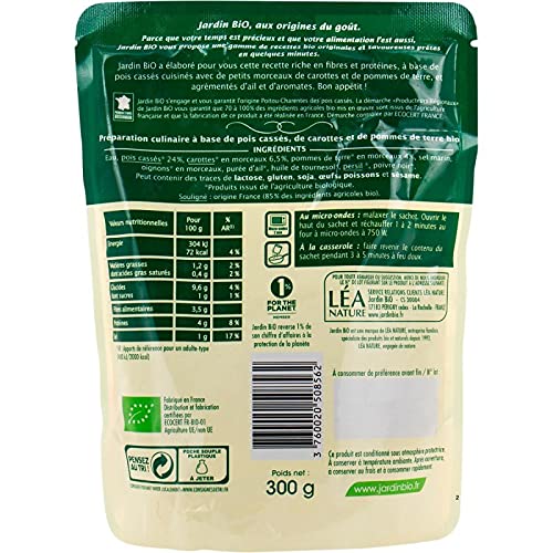 JARDIN BIO - Pois Cassés Paysanne 300G - le Lot De 4