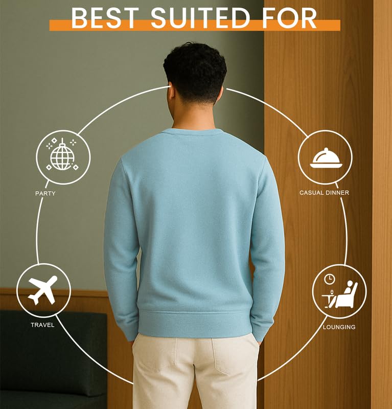Image of Sleepynuts Men's Full Sleeve Round Neck Fleece Sweatshirt